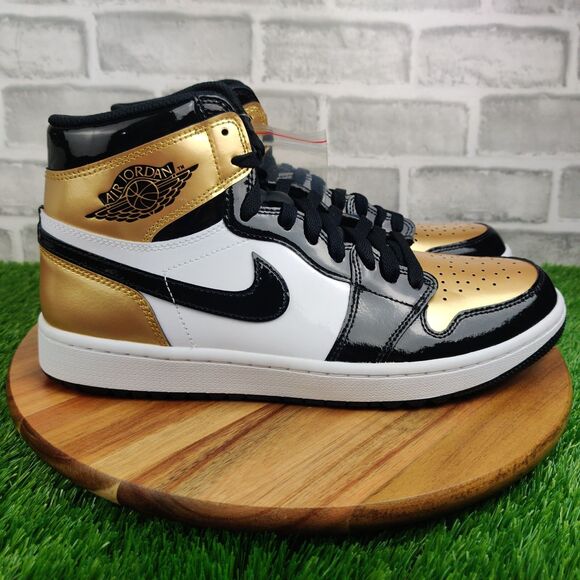 Nike Air Jordan Retro High Golf Shoes Mens Metallic Gold